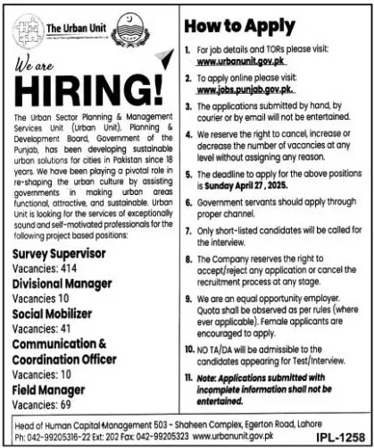 District Manager Urban Unit